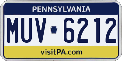 PA license plate MUV6212