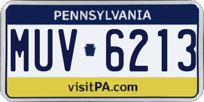 PA license plate MUV6213