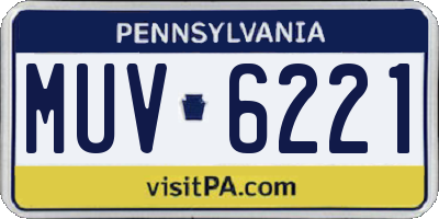 PA license plate MUV6221