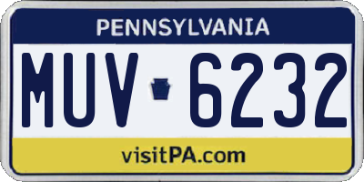 PA license plate MUV6232