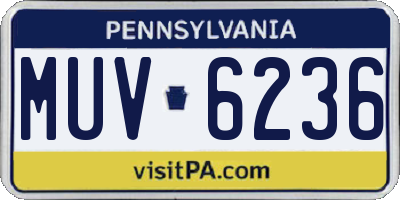 PA license plate MUV6236