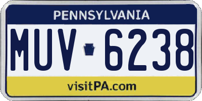 PA license plate MUV6238