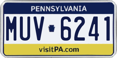 PA license plate MUV6241