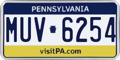 PA license plate MUV6254