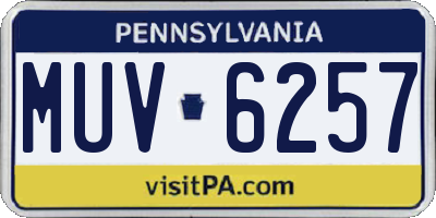 PA license plate MUV6257