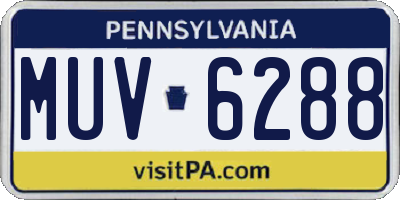 PA license plate MUV6288