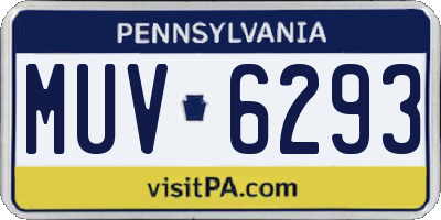 PA license plate MUV6293