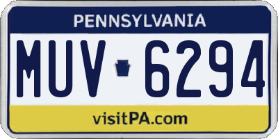 PA license plate MUV6294