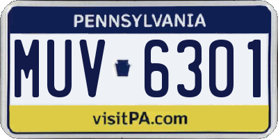 PA license plate MUV6301