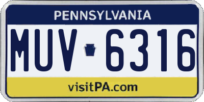 PA license plate MUV6316