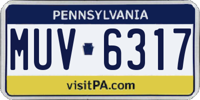 PA license plate MUV6317