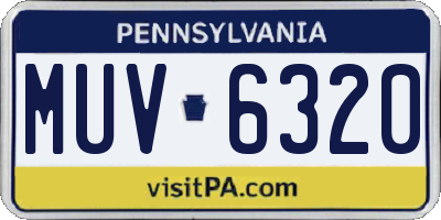 PA license plate MUV6320