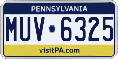 PA license plate MUV6325