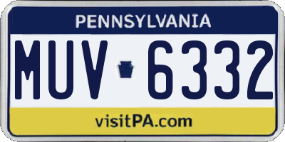 PA license plate MUV6332