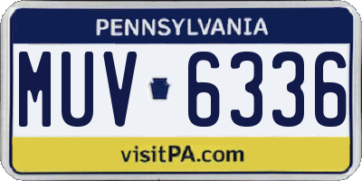 PA license plate MUV6336