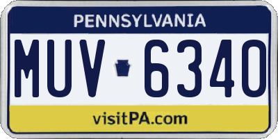 PA license plate MUV6340