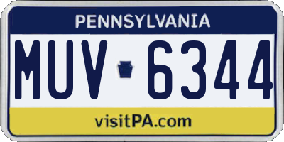 PA license plate MUV6344