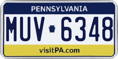 PA license plate MUV6348