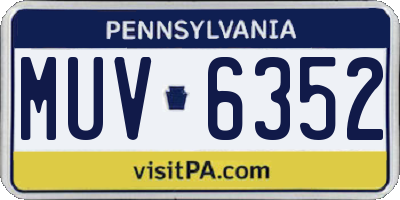 PA license plate MUV6352