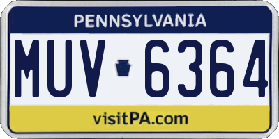 PA license plate MUV6364