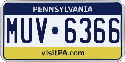 PA license plate MUV6366