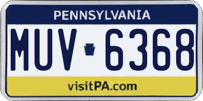 PA license plate MUV6368