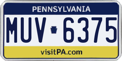 PA license plate MUV6375