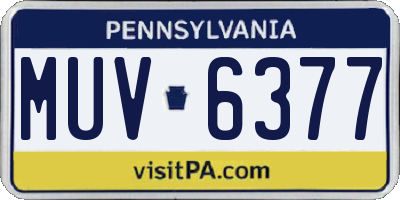 PA license plate MUV6377