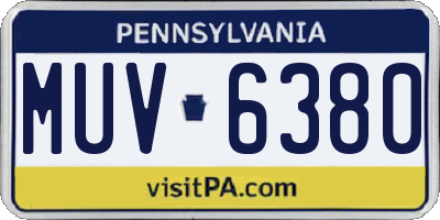 PA license plate MUV6380