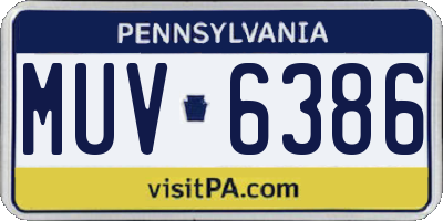 PA license plate MUV6386