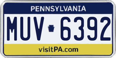 PA license plate MUV6392
