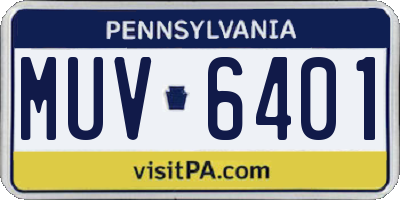 PA license plate MUV6401