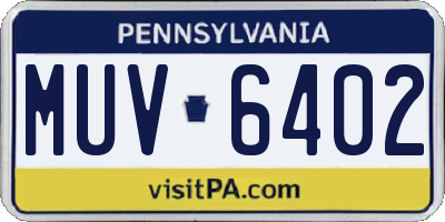 PA license plate MUV6402