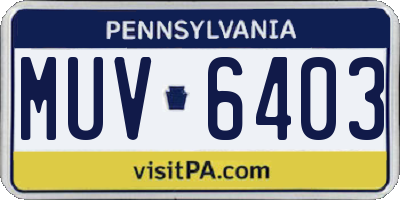 PA license plate MUV6403