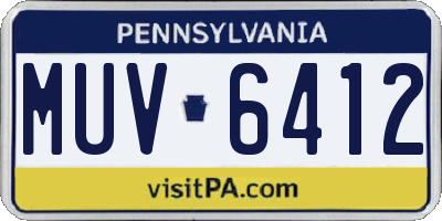 PA license plate MUV6412