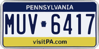 PA license plate MUV6417