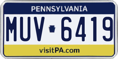 PA license plate MUV6419