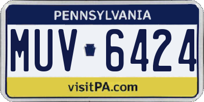 PA license plate MUV6424