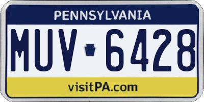 PA license plate MUV6428