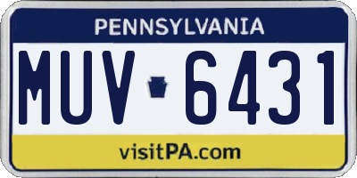 PA license plate MUV6431