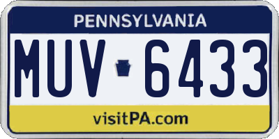 PA license plate MUV6433