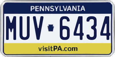 PA license plate MUV6434
