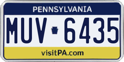 PA license plate MUV6435