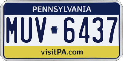 PA license plate MUV6437