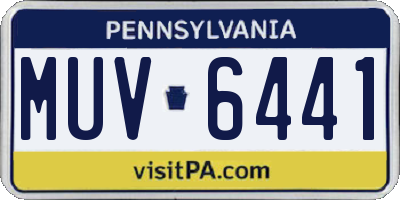PA license plate MUV6441
