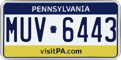 PA license plate MUV6443