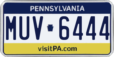 PA license plate MUV6444