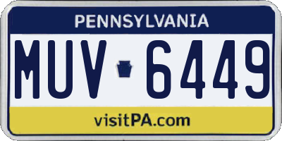 PA license plate MUV6449