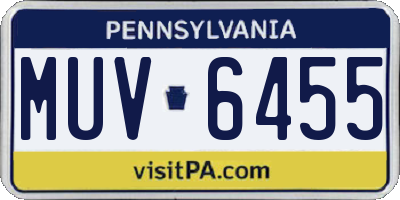 PA license plate MUV6455