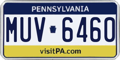 PA license plate MUV6460